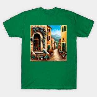 Village Street in Tuscany T-Shirt